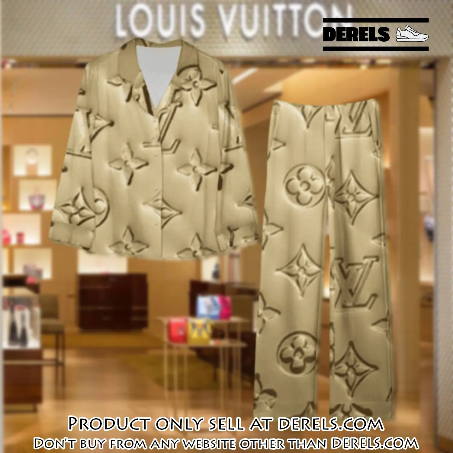 Trending luxury lv satin pajama set pjs1089 dr3424950